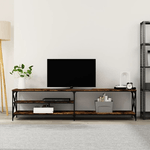 vidaXL Mobile TV Rovere Fumo 200x40x50cm Legno ingegnerizzato e Metallo