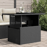 vidaXL Tavolo da Giardino Piano in Vetro Nero 100x55x73 cm Polyrattan