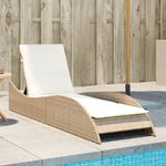 vidaXL Lettino Prendisole con Cuscino Beige 60x205x73 cm in Polyrattan