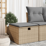 vidaXL Sgabello Giardino con Cuscino Beige 55x55x37 cm in Polyrattan