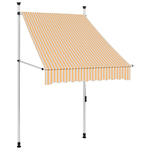 vidaXL Tenda da Sole Retrattile Manuale 100 cm Strisce Arancio Bianche