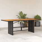 vidaXL Tavolo Giardino Piano Legno Acacia Nero 190x80x74cm Polyrattan