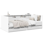 vidaXL Divano Letto con Cassetti Bianco 90x190 cm in Legno Multistrato