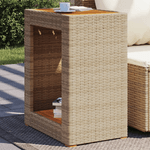 vidaXL Tavolino da Giardino Piano Legno Beige 60x40x75 cm Polyrattan