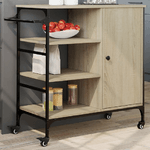 vidaXL Carrello da Cucina Rovere Sonoma 87,5x38,5x84,5 cm Multistrato