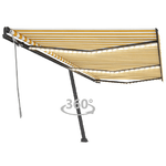 vidaXL Tenda da Sole Retrattile Manuale LED 600x350 cm Giallo Bianco