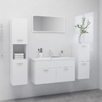 vidaXL Set Mobili da Bagno Bianco in Truciolato