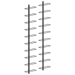 vidaXL Portavini da Parete per 20 Bottiglie 2 pz Nero in Metallo