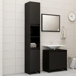 Set Mobili da Bagno 3 pz Nero in Truciolato