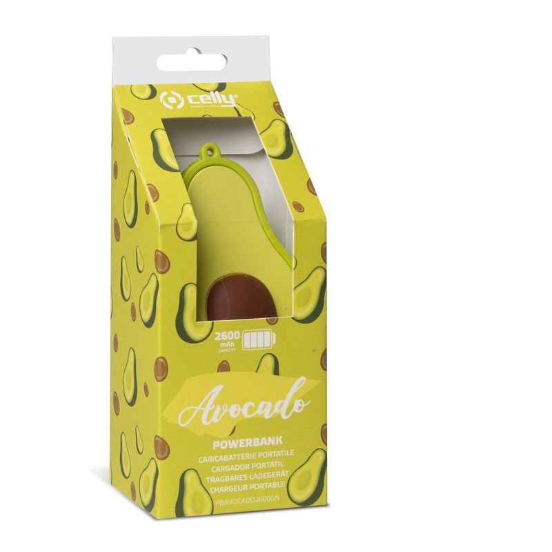 Celly-Avacado-Ioni-di-Litio-2600-mAh-Marrone-Verde-Giallo