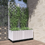 vidaXL Fioriera da Giardino con Graticcio Bianco 80x40x136 cm PP