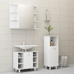 vidaXL Set Mobili da Bagno 3 pz Bianco in Truciolato