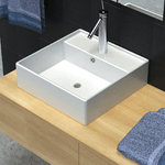 vidaXL Ceramica di lusso bacino con foro di scarico 41 x 41 centimetri