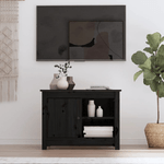 vidaXL Mobile Porta TV Nero 70x36,5x52 cm in Legno Massello di Pino