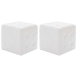 vidaXL Pouf 2 pz Bianco 30x30x30 cm in Similpelle