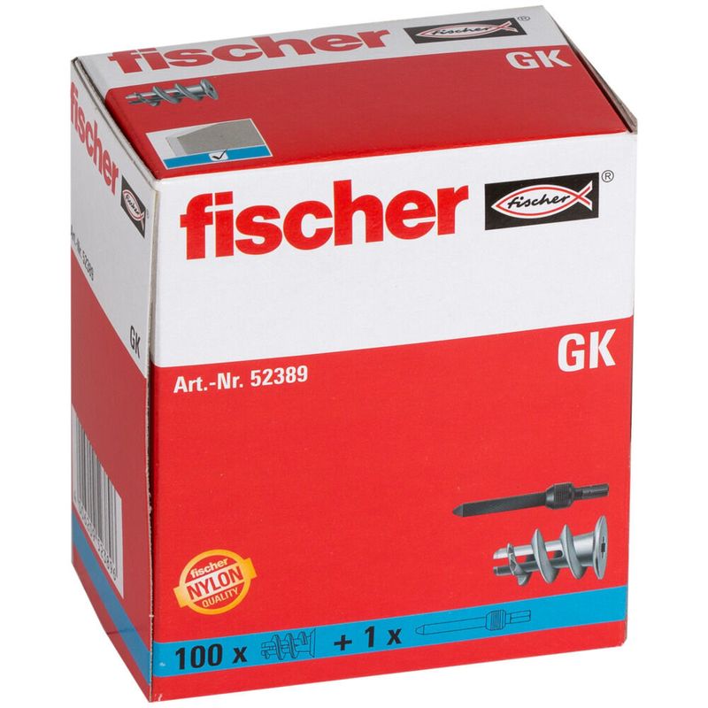 Fischer-52389-ancoraggio-a-vite-e-tassello-100-pz-Tassello-a-muro-22-mm