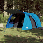 vidaXL Tenda da Campeggio 4 Persone Blu 420x260x153 cm Taffetà 185T