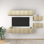 vidaXL Mobili TV 8 pz Rovere Sonoma in Truciolato