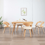 vidaXL Sedie da Pranzo 4 pz in Legno Curvato e Similpelle Crema