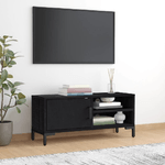 vidaXL Mobile TV Nero 90x30x40 cm in Legno Massello di Pino