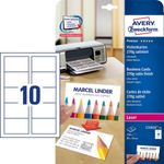 Avery C32026-25 biglietto da visita Laser/Inkjet Cartoncino Bianco 25 pz