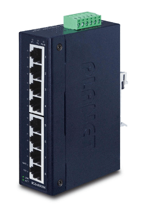 PLANET-IGS-801M-switch-di-rete-Gestito-L2-L4-Gigabit-Ethernet--10-100-1000--1U-Blu--IP30-Slim-type-8-P-Industrial---Mana