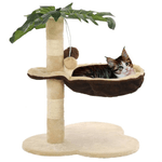 vidaXL Albero per Gatti con Tiragraffi in Sisal 50cm Beige e Marrone