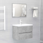 vidaXL Set Mobili da Bagno 2 pz Grigio Cemento in Truciolato