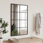 vidaXL Specchio da Parete Nero 50x80 cm Rettangolare in Ferro