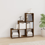 vidaXL Libreria a Scala Rovere Fumo 107 cm in Legno Ingegnerizzato