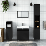 Mobile da Bagno Nero 58x33x60 cm in Legno ingegnerizzato