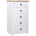 vidaXL Credenza Bianca 46x40x89 cm in Legno Massello di Pino Panama