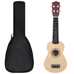 vidaXL Set Ukulele Soprano con Borsa per Bambini Legno Chiaro 21"