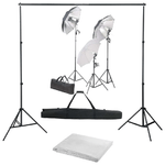 vidaXL Kit per Studio Fotografico con Set di Luci e Fondale