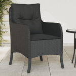 vidaXL Sedie da Giardino con Cuscini 2 pz Nere in Polyrattan