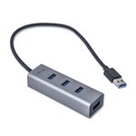 I-tec Metal U3HUBMETAL403 hub di interfaccia USB 3.2 Gen 1 (3.1 Gen 1) Type-A 5000 Mbit/s Grigio