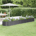 vidaXL Letto da Giardino in Acciaio a Polvere 368x80x36 cm Antracite