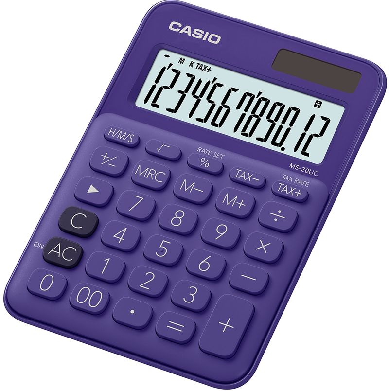 Casio-MS-20UC-PL-calcolatrice-Desktop-Calcolatrice-di-base-Porpora