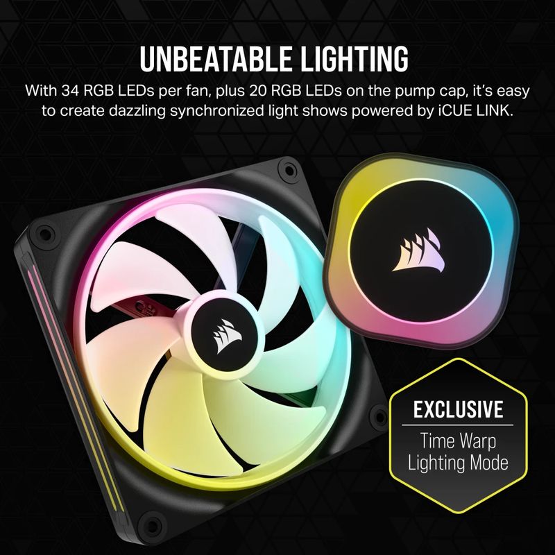 Corsair-H170I-Processore-Liquid-cooling-kit-14-cm-Nero--CORSAIR-ICUE-LINK-H170I-RGB-LIQUID-BLK-