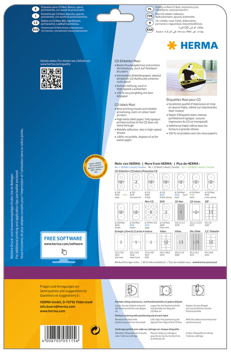 HERMA-5115-etichetta-per-stampante-Bianco-Etichetta-per-stampante-autoadesiva