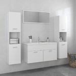 vidaXL Set Mobili da Bagno Bianco in Truciolato