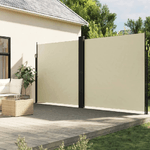 vidaXL Tenda da Sole Laterale Retrattile Crema 200x600 cm