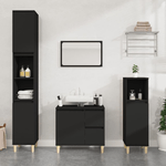 vidaXL Armadietto da Bagno Nero 30x30x100 cm in Legno ingegnerizzato