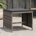 vidaXL Sgabelli Giardino con Cuscini 4pz Grigi 41x41x36cm Polyrattan