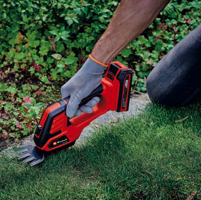 Einhell-GE-CG-18-100-cesoia-per-erba-cordless-8-mm-18-V-Ioni-di-Litio-Nero-Rosso