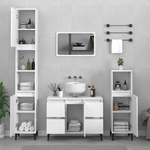 vidaXL Set Mobili da Bagno 3 pz Bianco in Legno ingegnerizzato