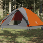 vidaXL Tenda Campeggio 6Persone Grigia e Arancione 348x340x190 Taffetà