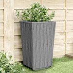 vidaXL Fioriere da Giardino 4 pz Grigio Chiaro 32,5x32,5x57 cm in PP