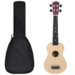 vidaXL Set Ukulele Soprano con Borsa per Bambini Legno Chiaro 23"