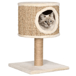 vidaXL Albero per Gatti con Casetta e Palo Tiragraffi 52 cm in Giunco